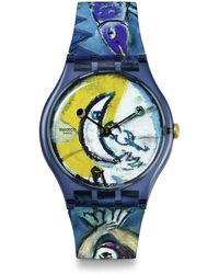 Swatch - Casual Bioceramic Watch Blue Art Journey Chagall's Blue Circus - Lyst