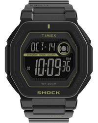 Timex - Black Strap Digital Neg Display Dial Black - Lyst