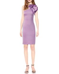 Eliza J - One Shoulder Scuba Cocktail Dress With Ruffle Sleeve - Lyst
