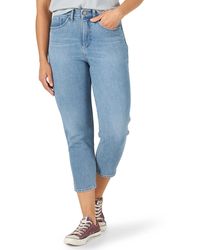Lee Jeans Denim Ultra Lux High-rise Tapered Crop Jean in Blue - Save 9% ...