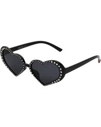 Betsey Johnson - Glam & Glitter Heart Sunglasses - Lyst