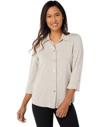 Tommy Hilfiger - Womens Long Sleeve Collared Front Top Button Down Shirt - Lyst