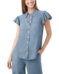 Trina Turk - Bali Hai Linen-Blend Top - Lyst