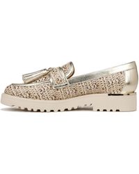 Franco Sarto - S Carolynn Lug Sole Loafer With Tassel Detail Gold/beige Woven Multi 5 M - Lyst