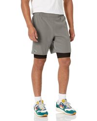 Lacoste - 's Two-tone Sport Shorts With Built-in Undershorts - Lyst