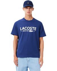 Lacoste - Printed Cotton T-Shirt - Lyst