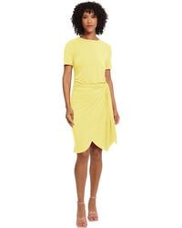 Maggy London - S Dresses Short Sleeve Draped Front Matte Jersey Career Office Workwear Event Occasion Guest Of - Lyst