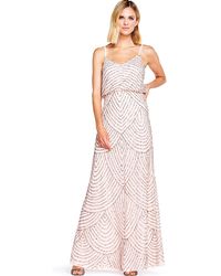 Adrianna Papell - Missy Art Deco Beaded Blouson Gown - Lyst