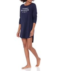 Tommy Hilfiger - Womens Long Sleeve Graphic Sleep Shirt Pajama Top - Lyst