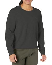 Calvin Klein - Compact Cotton Crewneck Sweater Gunmetal Heather - Lyst