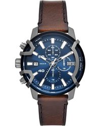 DIESEL - All-gender 42mm Griffed Quartz Stainless Steel And Leather Chronograph Watch - Lyst