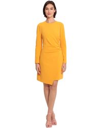 Donna Morgan - Sleek Faux Wrap Dress With Asymmetric Skirt Office Workwear Event Guest Of - Lyst