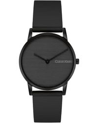 Calvin Klein - Stainless Steel Slim Case And Mesh Bracelet - Minimalistic Style - Water Resistant To 3atm/30 Meters - Premium Fashion Timepiece - Lyst