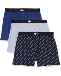 Lacoste - Mens 3-pack Authentics All Over Print Woven Boxer Shorts - Lyst