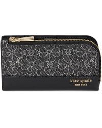 Kate Spade - Spade Flower Coated Canvas Small Slim Bifold Wallet - Lyst