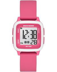 Skechers - Holmby Digital Pink Silicone Watch - Lyst