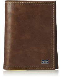 Dockers - 100% Coated Leather Extra Capacity Trifold Wallet,compact,rfid Blocking,slim - Lyst