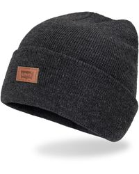 Levi's - Classic Warm Winter Knit Beanie Cap Fleece Lined For And Hat - Lyst