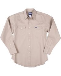 Wrangler - Authentic Cowboy Cut Work Western Long-sleeve Firm Finish Shirt,rawhide,medium - Lyst