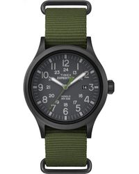 Timex - Expedition Scout 40mm Watch – Black Case Black Dial With Green Fabric - Lyst