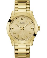 Guess - Gold Tone Strap Champagne Dial Gold Tone - Lyst