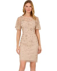 Adrianna Papell - S Beaded Cocktail Special Occasion Dress - Lyst