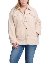 levi's women's oversized acid washed cotton sherpa trucker jacket