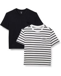 Amazon Essentials - T-Shirt con Tasca Girocollo a iche Corte con vestibilità Comoda in Jersey Donna - Lyst