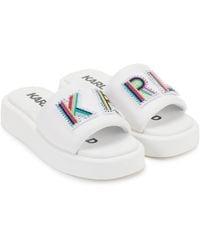 Karl Lagerfeld - Paris Opal Embellished Platform Slide Sandal - Lyst