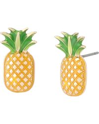 Betsey Johnson - Betsey's Backyard Pineapple Stud Earrings - Lyst