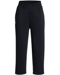 Under Armour - Rival Terry Wide Leg Crop Pants, - Lyst