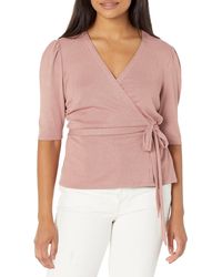 PAIGE - Muffy 1/2 Sleeves Deep V-neck Ballet Inspired Top - Lyst