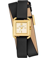 Tory Burch - Small Kira Double Wrap Stainless Steel And Leather Watch - Lyst
