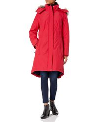 Tommy Hilfiger Down Fill Parka With Faux Fur Trim - Red