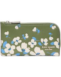 Kate Spade - Devin Painterly Bouquet Small Bifold Wallet Wallet Handbags, Leather - Lyst