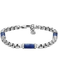 Fossil - All Stacked Up Stainless Steel Chain Bracelet - Lyst