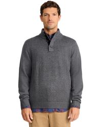 Izod - Button Mock Sweater - Lyst