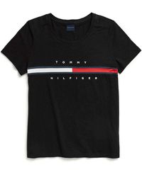 Tommy Hilfiger - Womens Adaptive With Magnetic Closure Signature Stripe Tee T Shirt - Lyst