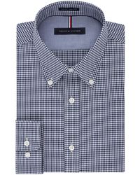 Tommy Hilfiger Cotton Slim-fit Non-iron Moisture-wicking Performance  Stretch Plaid Shorter Length Dress Shirt for Men | Lyst