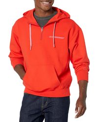 Lacoste - Long Sleeve Double-face Loose Fit Half-zip Front Pocket Hoodie - Lyst