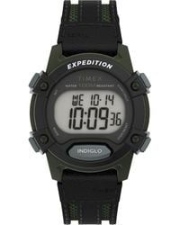 Timex - Black Strap Digital Dial Green - Lyst