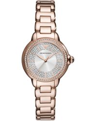 Emporio Armani - Three-hand Rose Gold-tone Stainless Steel Watch - Lyst