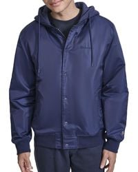 Champion - Hooded Varsity Bomber Jacket With Quilted Lining - Lyst