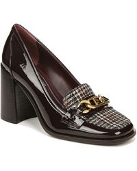 Franco Sarto - S Miri Chunky Heel Chainlink Loafer Pump Hickory Brown Houndstooth Gloss 9 M - Lyst
