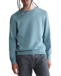 Calvin Klein - Supima Cotton Solid Monogram Logo Sweater - Lyst