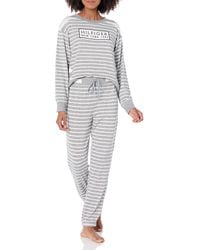 Tommy Hilfiger - Womens Mixed Striped Long Sleeve Pullover Top & Turn Back Joggers Pj Pajama Set - Lyst