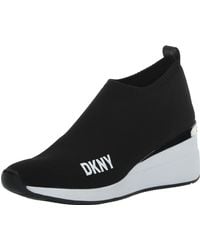 DKNY - High Top Slip On Wedge Sneaker - Lyst
