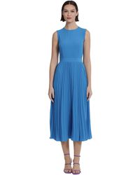 Donna Morgan - Sleeveless Stretch Light Bubble Crepe Pleated Skirt Midi Dress - Lyst