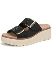 Dr. Scholls - S Nice Day Max Og Wedge Sandal Black Smooth 10 M - Lyst