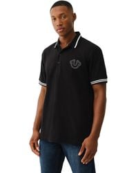 True Religion - Ss Buddha Patch Polo | Short Sleeve Polo Shirt With Buddha Logo - Lyst